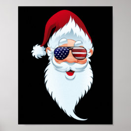 Santa Claus Patriotic USA Sunbribribribril Kerstmi Poster