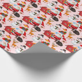 Santa Claus patroon Christmas Wrapping Paper Cadeaupapier (Hoek)