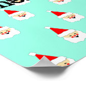 santa claus patroon midden eeuwse kerstmis poster (Hoek)