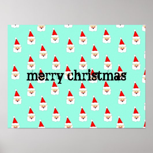 santa claus patroon midden eeuwse kerstmis poster (Voorkant)