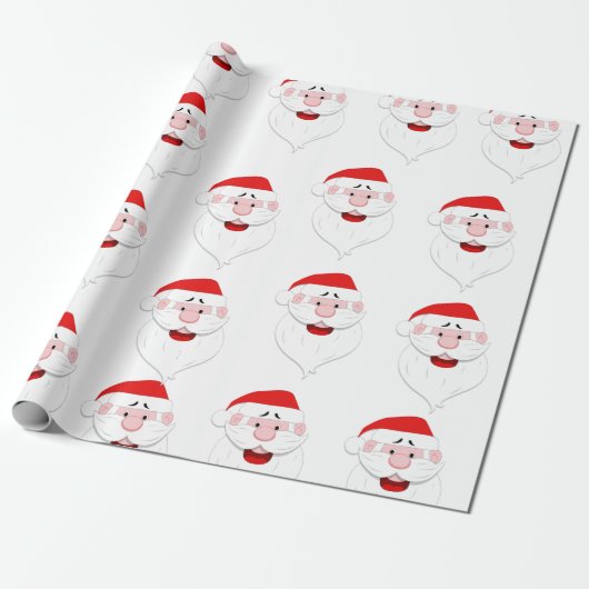 Santa Claus Pattern Cadeaupapier (Uitgerold)