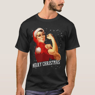 Santa Claus Pet Christmas Rosie het Riveter Shirt