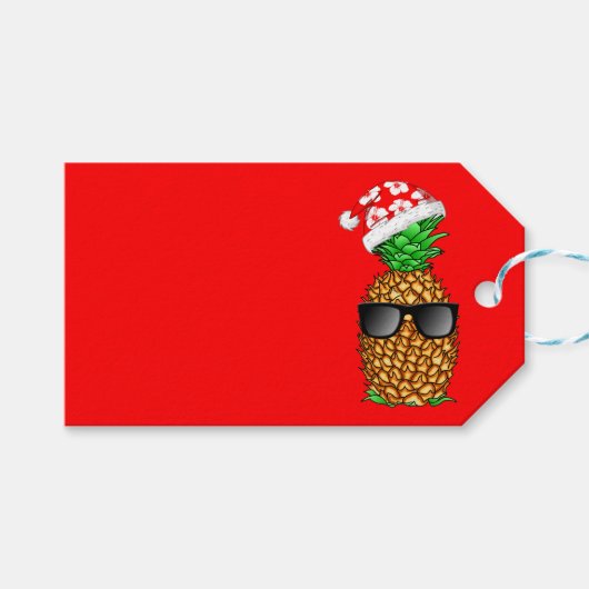 Santa Claus Pineapple Cadeaulabel (Voorkant (Horizontaal))
