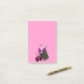 Santa Claus Pink Ribbons Post-it® Notes (Op bureau)