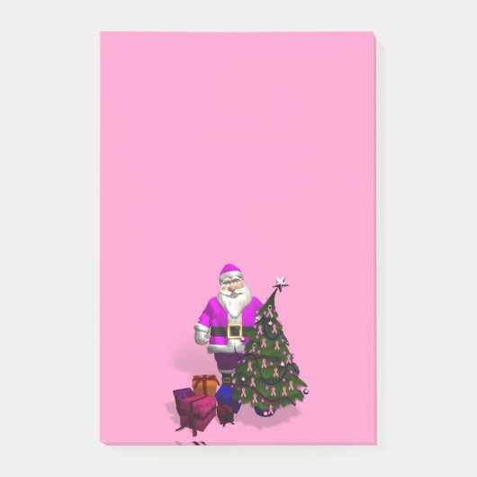 Santa Claus Pink Ribbons Post-it® Notes (Voorkant)