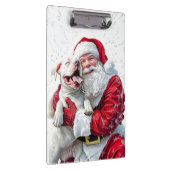 Santa Claus & Pitbull Puppy Hond Klembord (Rechts)