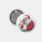 Santa Claus & Pitbull Puppy Hond Magneet (Voorkant / Achterkant)