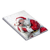 Santa Claus & Pitbull Puppy Hond Notitieboek (Rechterzijde)