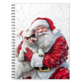Santa Claus & Pitbull Puppy Hond Notitieboek (Voorkant)