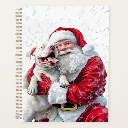 Santa Claus & Pitbull Puppy Hond Planner (Voorkant)