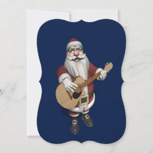 Santa Claus Playing Christmas Songs On His Guitar Feestdagenkaart