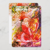SANTA CLAUS PLAYING HARP CHRISTMAS PARTY INVITE KAART (Voorkant / Achterkant)