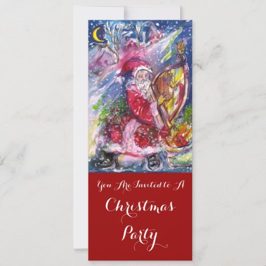 SANTA CLAUS PLAYING HARP CHRISTMAS PARTY Program Kaart (Voorkant)