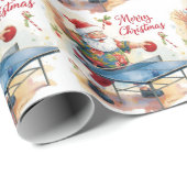 Santa Claus playing ping pong in a Hawaiian shirt Cadeaupapier (Rol Hoek)