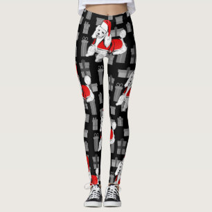 santa claus poodle leggings