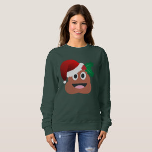 santa claus poop emoji femmes sweatshirt