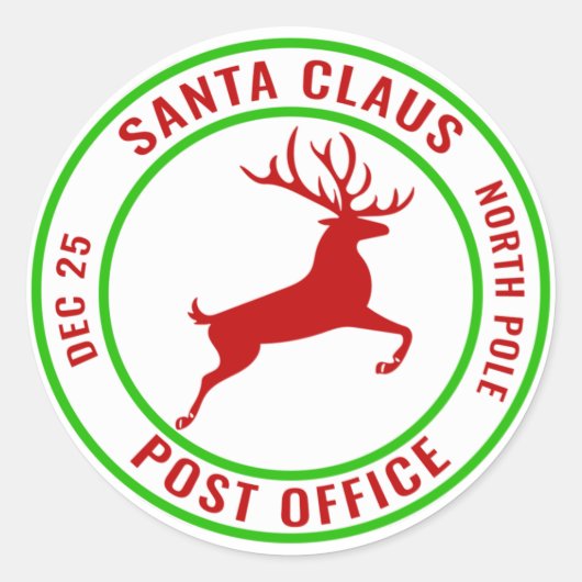 Santa Claus Post Classic Round Sticker (Voorkant)
