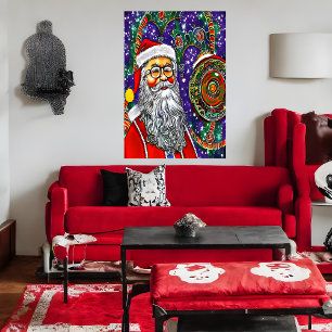 Santa Claus Psychédélique   AI Art Poster