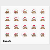 Santa Claus Puppy Ronde Sticker (Vel)