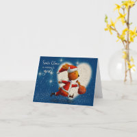 Santa Claus Rabbit is running to you