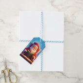 Santa Claus Reading a Book by Candlelight Cadeaulabel (Met Touw)