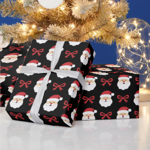 Santa Claus & Red Bow Festival Uniek Cadeaupapier