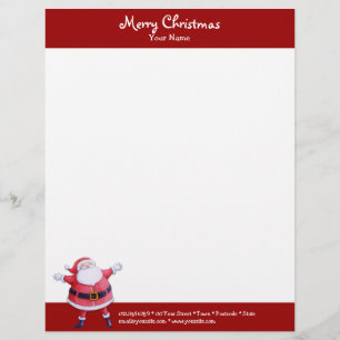 Santa Claus red Kerstmis Letterhead Gepersonaliseerd Briefhoofd