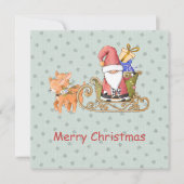 Santa Claus Reindeer Sleigh Aangepaste kerstkaart (Voorkant)