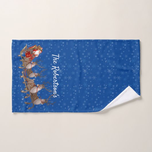Santa Claus Reindeer Sleigh Invité Personnaliser l (Serviette à main)