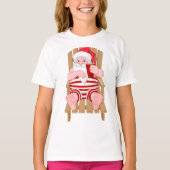 Santa Claus Relaxing Girls T-Shirt (Devant)