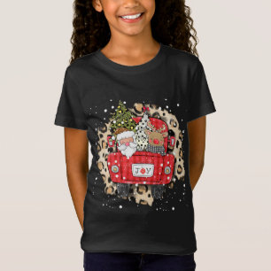 Santa Claus Rendier Rode Vrachtwagen Kerstmis Snee T-shirt