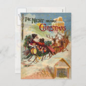 Santa Claus rendier slee briefkaarten (Voorkant / Achterkant)