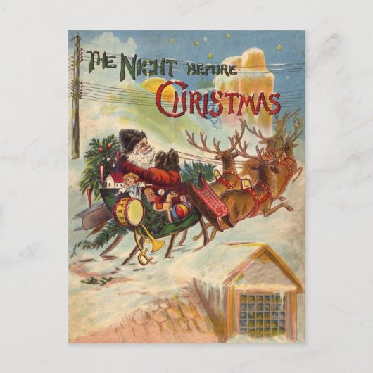 Santa Claus rendier slee briefkaarten (Voorkant)