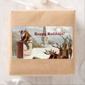  Santa Claus Rendier Sleigh cadeau label label (Insitu)