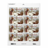 Santa Claus Rendier Sleigh cadeau label label (Full Sheet)