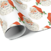 Santa Claus , Retro Cadeaupapier (Rol Hoek)