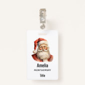 Santa Claus Retro Christmas Badge (Achterkant met clip)