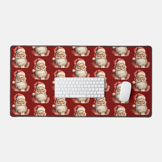 Santa Claus Retro Christmas Pattern Bureaumat (Keyboard & Muis)