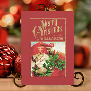 Santa Claus Retro Kerst Kaart