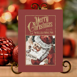 Santa Claus Retro Kerst Kaart