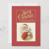  Santa Claus Retro Kerst Kaart (Voorkant)