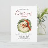 Santa Claus  Retro Rode Kerstfeest Kaart (Staand voorkant)