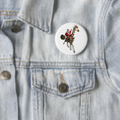 Santa Claus Riding A Giraffe Ronde Button 5,7 Cm (In situ)