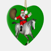 Santa Claus Riding A Grey Horse Keramisch Ornament (Rechts)
