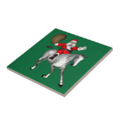 Santa Claus Riding A Grey Horse Tegeltje (Zijkant)