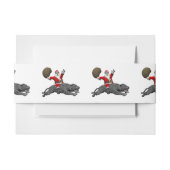 Santa Claus Riding a Grey Panther Uitnodigingen Wikkel (Voorkant Voorbeeld)