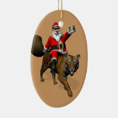Santa Claus Riding A Tiger Keramisch Ornament (Rechts)