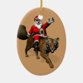 Santa Claus Riding A Tiger Keramisch Ornament (Voorkant)