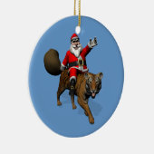 Santa Claus Riding A Tiger Keramisch Ornament (Rechts)
