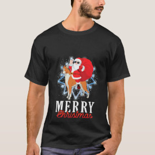 Santa Claus Riding Boxer Hond Vrolijk Kerstfeest M T-shirt